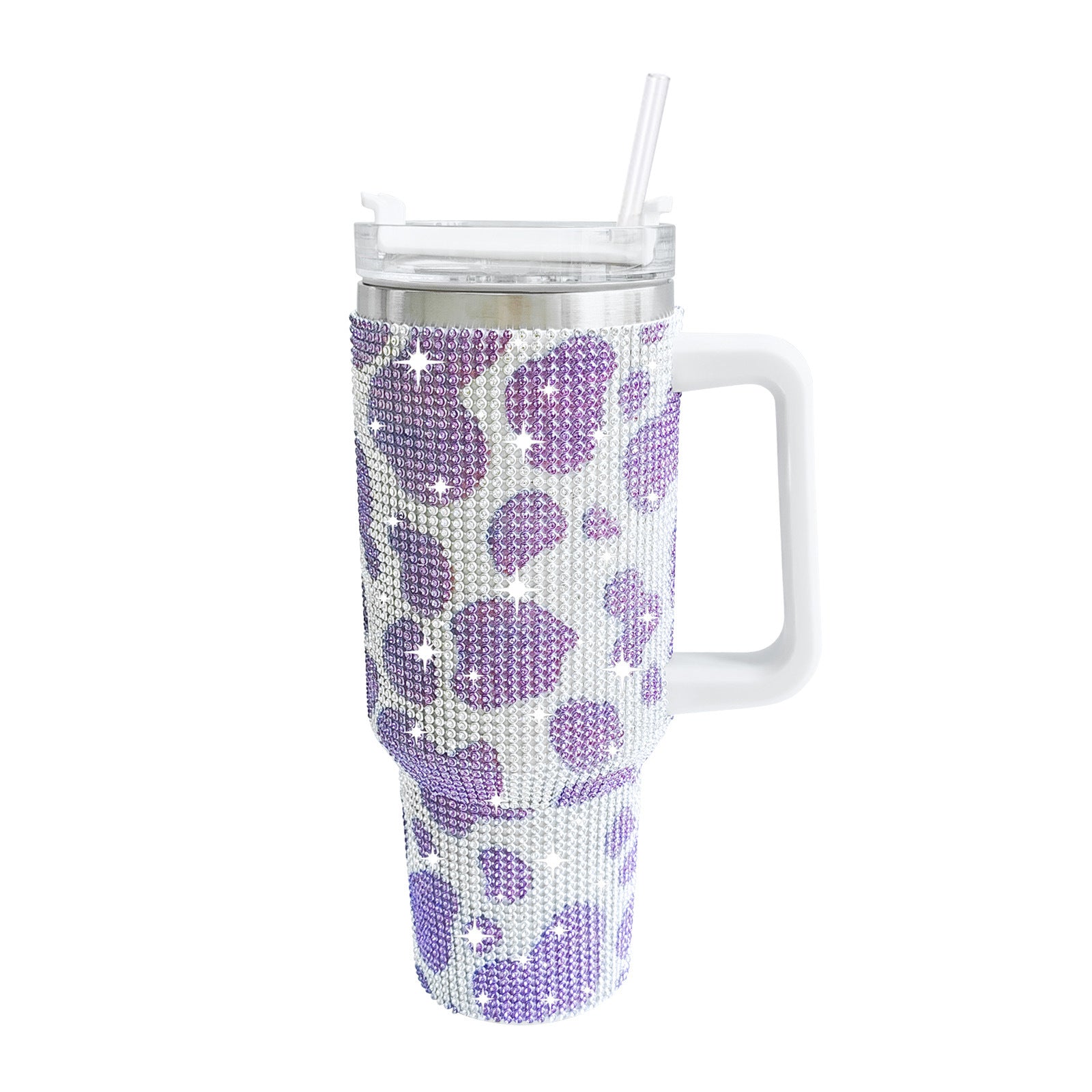 Wholesale Tumbler Ice Bullies Cup  Diamond Cow Print Leopard Print 40oz Stainless Steel Ice Bullies Cup